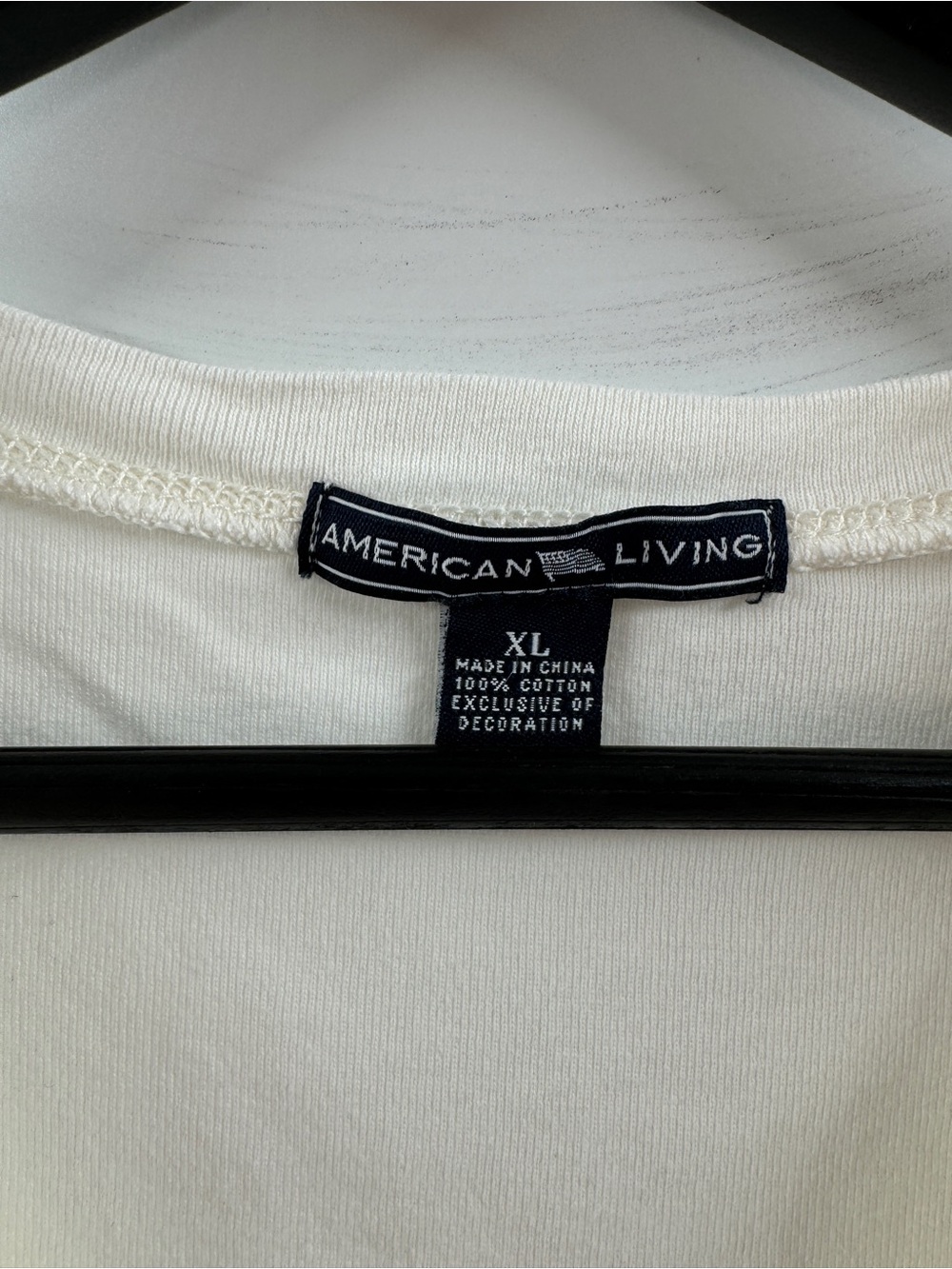 American Living White Ruffle V-Neck Top – Women's XL - Picture 4 of 7